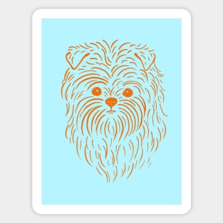 Affenpinscher (Light Blue and Orange) Sticker